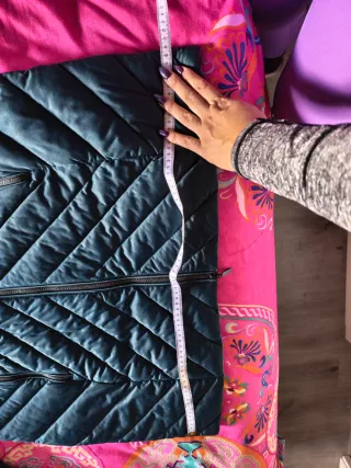 Abrigo de invierno color verde azulado