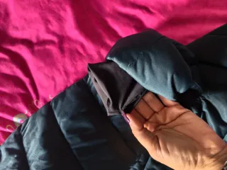 Abrigo de invierno color verde azulado