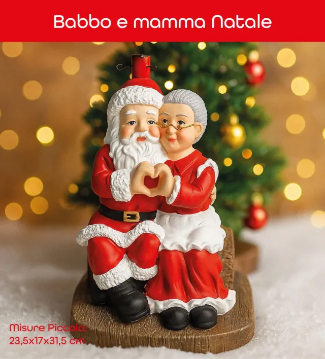 Base per albero di Natale Babbo e Mamma Natale