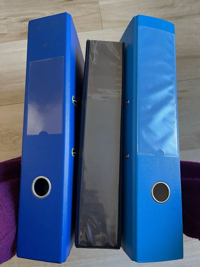 Pack 3 Archivadores Azul y Negro