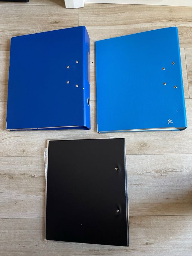 Pack 3 Archivadores Azul y Negro