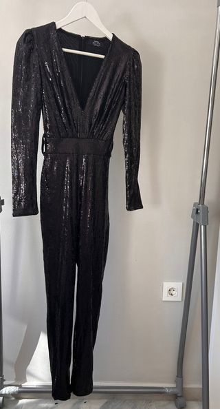 Mono Bershka lentejuelas negro