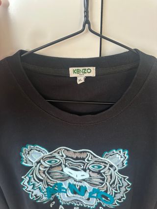 Sudadera Kenzo Negra con Tigre Teal