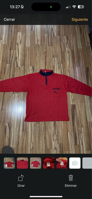 Sudadera Puma Roja Media Cremallera