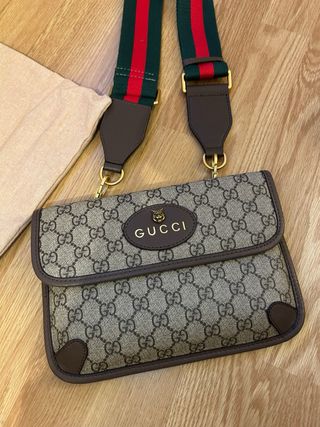 Bolso Riñonera Gucci Marrón y Verde