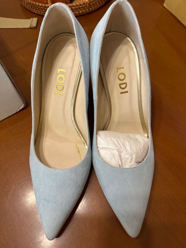 Zapatos tacón LODI joya azul