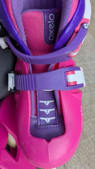 Patines en línea velocidad Oxelo rosas y morados