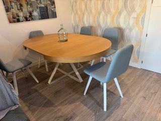 Mesa redonda madera extensible