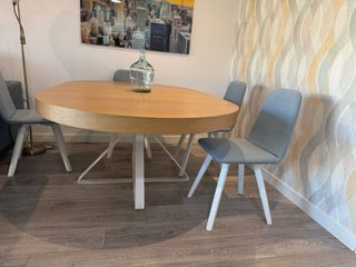 Mesa redonda madera extensible