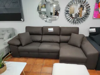 Sofá Chaise Longue Cama Arcón Marrón