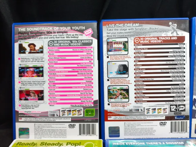 Lote 10 Jogos SingStar PS2 + Microfones