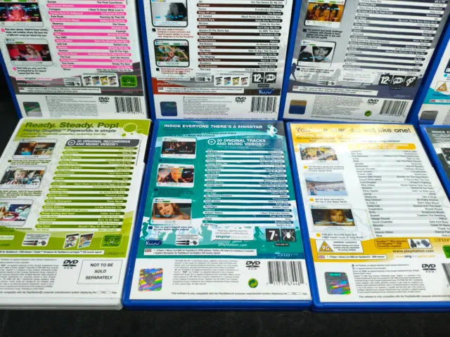 Lote 10 Jogos SingStar PS2 + Microfones