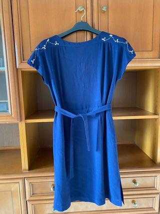 Abito donna blu con cintura