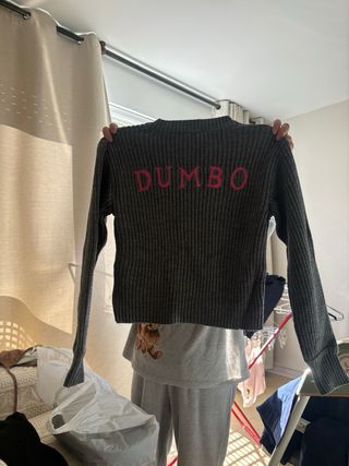 Jersey Zara Dumbo gris y rosa