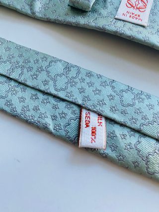 Corbata Loewe Seda Azul Claro Vintage