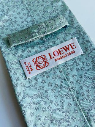 Corbata Loewe Seda Azul Claro Vintage