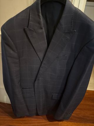 Americana azul marino cuadros