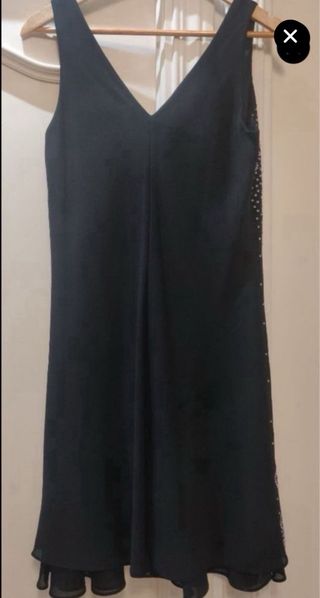 Vestido fiesta negro pedrería