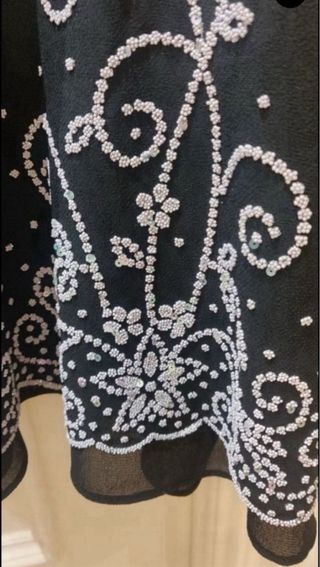 Vestido fiesta negro pedrería