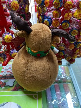 Peluche renna con sciarpa natalizia