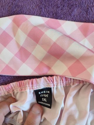 Blusa rosa cuadros talla XXL