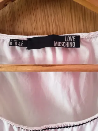 Vestido blanco con ribete negro