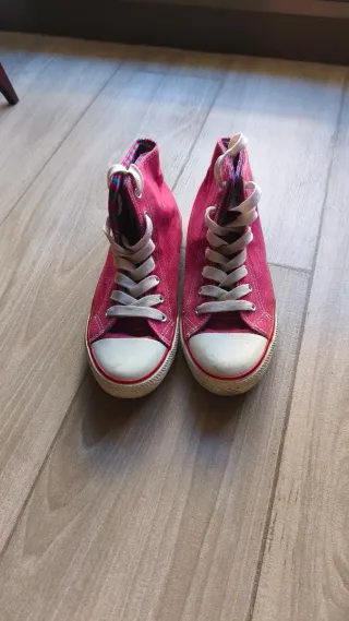 Zapatillas Mustang rosas tipo Converse