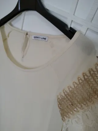 Maglia corta elegante DODICI LUNE beige
