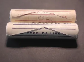 N. 2 rotoli da 20 Lire , FDC , del 1974 e 1979