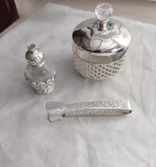 Set portaspezie vintage vetro e metallo