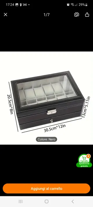 Scatola porta orologi 2 livelli