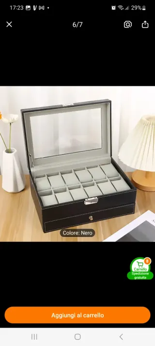 Scatola porta orologi 2 livelli