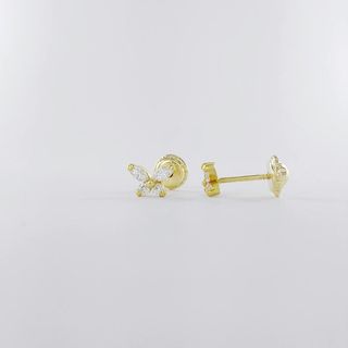 Pendientes Oro 18K Circonitas Mariposas