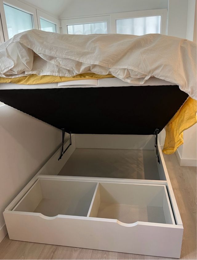 Cama canapé abatible con cajonera y colchón