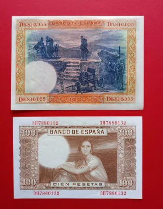 SC 100 Pesetas 1925 y 1953 sin circular nuevos