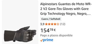 Guantes Moto Alpinestars Talla XS negros