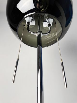 Lámpara de pie años 60 vidrio ahumado y metal