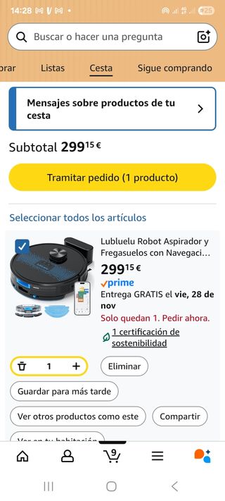 Robot Aspirador y Fregasuelos Lubluelu SL60D
