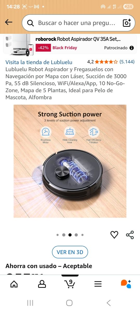 Robot Aspirador y Fregasuelos Lubluelu SL60D