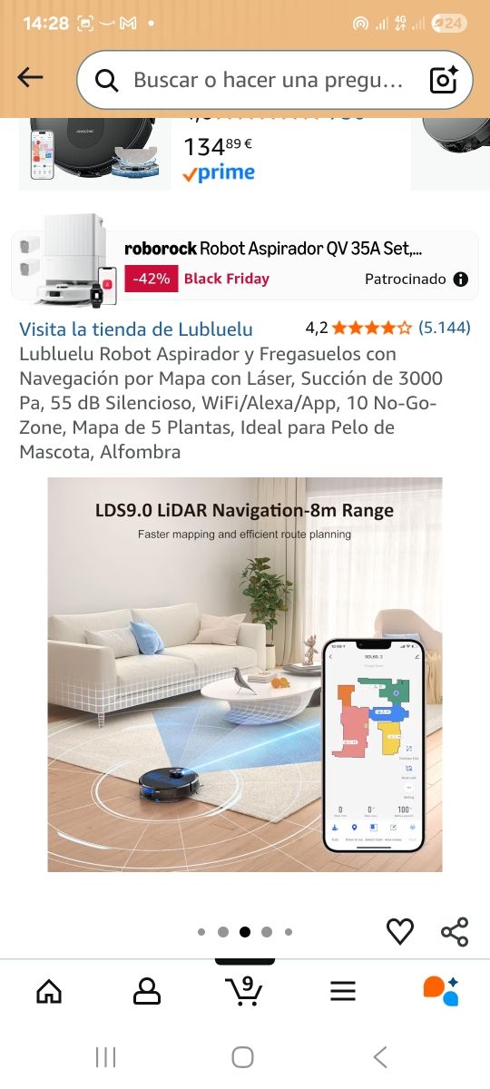 Robot Aspirador y Fregasuelos Lubluelu SL60D