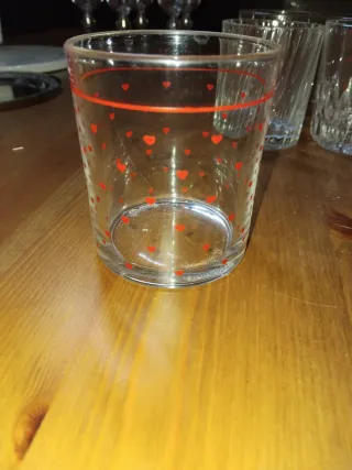 Set 7 Bicchieri Acqua Vetro Rosso