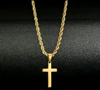 Cadena de oro con colgante de cruz