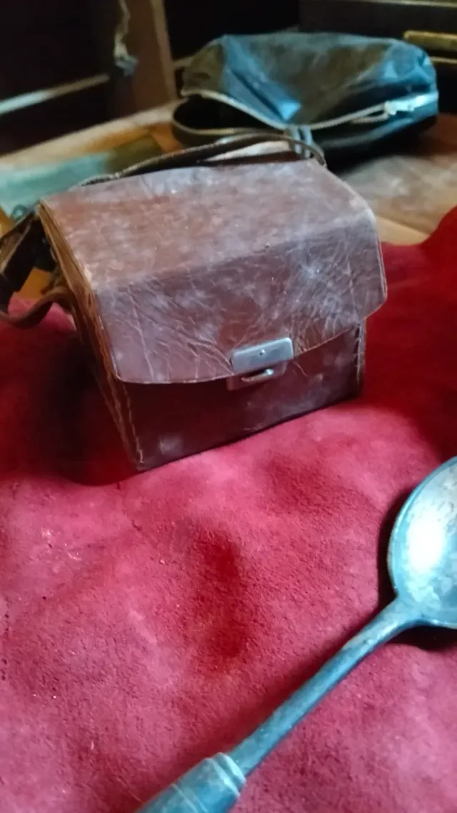 Marco antiguo dorado ovalado, visor de diapositiva