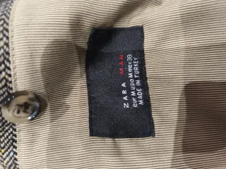 Americana espiga marrón y gris