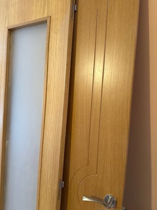 Dos puertas de madera con cristal