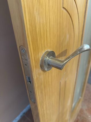 Dos puertas de madera con cristal