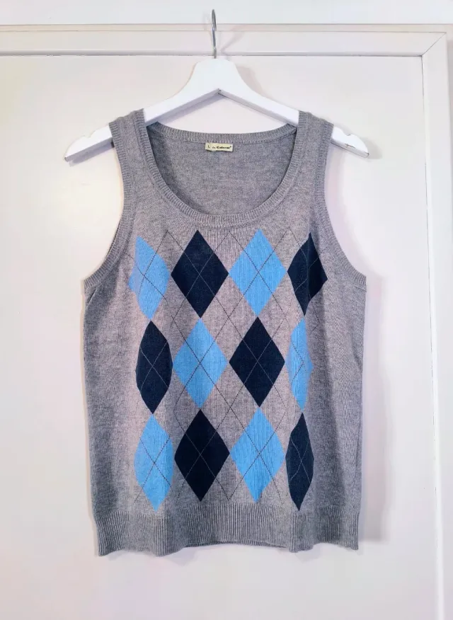 Chaleco In Extenso Cuadros Talla L