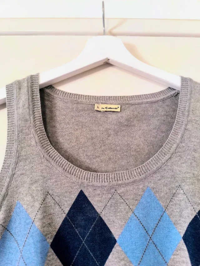 Chaleco In Extenso Cuadros Talla L