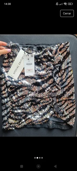 Falda nueva fiesta lentejuelas T.S