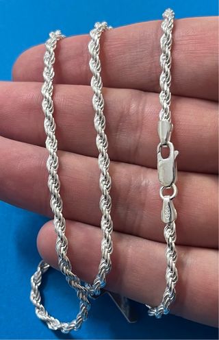 Cadena Cordón 60cm Macizo Y Cruz Biselada Plata925